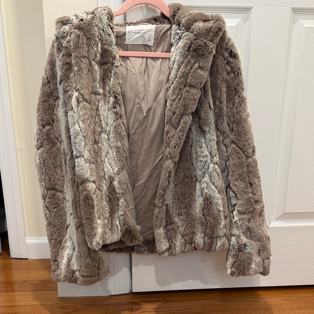 Olivaceous Blush-Trimmed Taupe Jacket